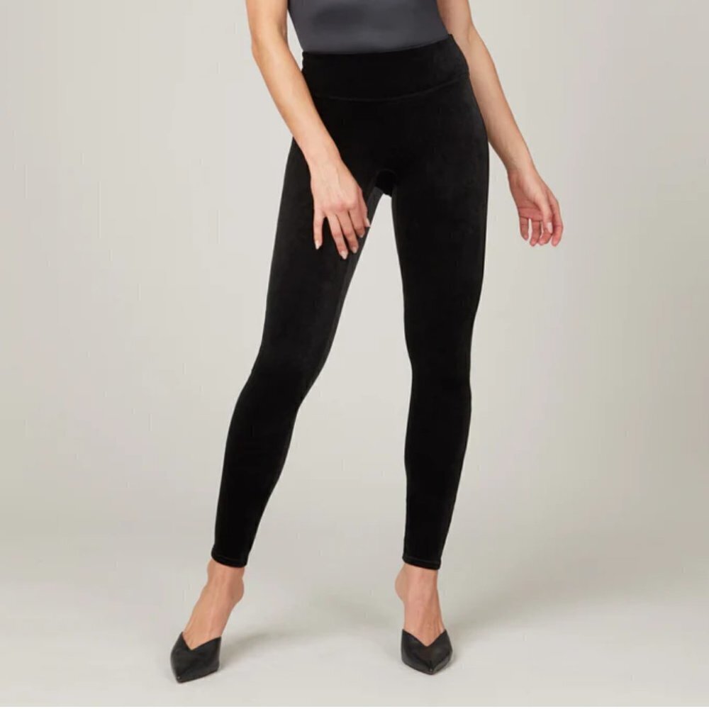 Spanx Velvet Leggings Large Black P257